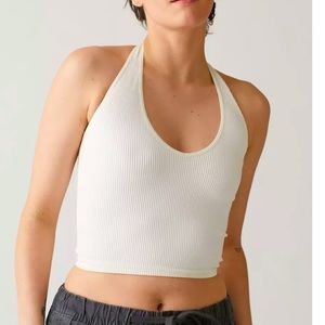NWT white ribbed crop halter from UO